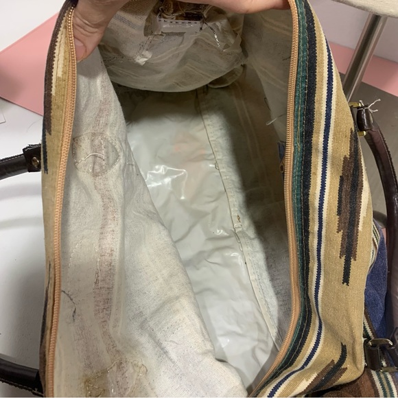 GITANO Vintage Aztec Style Print Duffle Bag / Carry-On Bag / Canvas Bag / BoHo - Picture 10 of 11